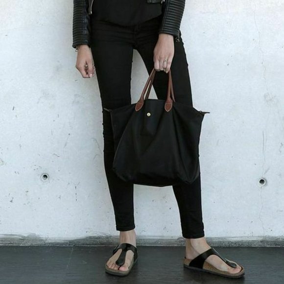 ❤️ NWT LONGCHAMP Le Pliage Type M Medium Short Handle Tote BLACK AUTHENTIC - Picture 6 of 10